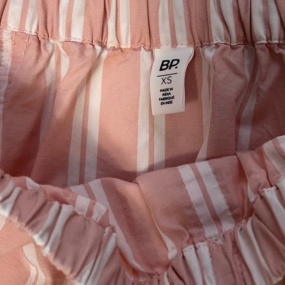 B.P. Off the Shoulder Pink Striped Blouse | Size XS - Picture 8 of 12